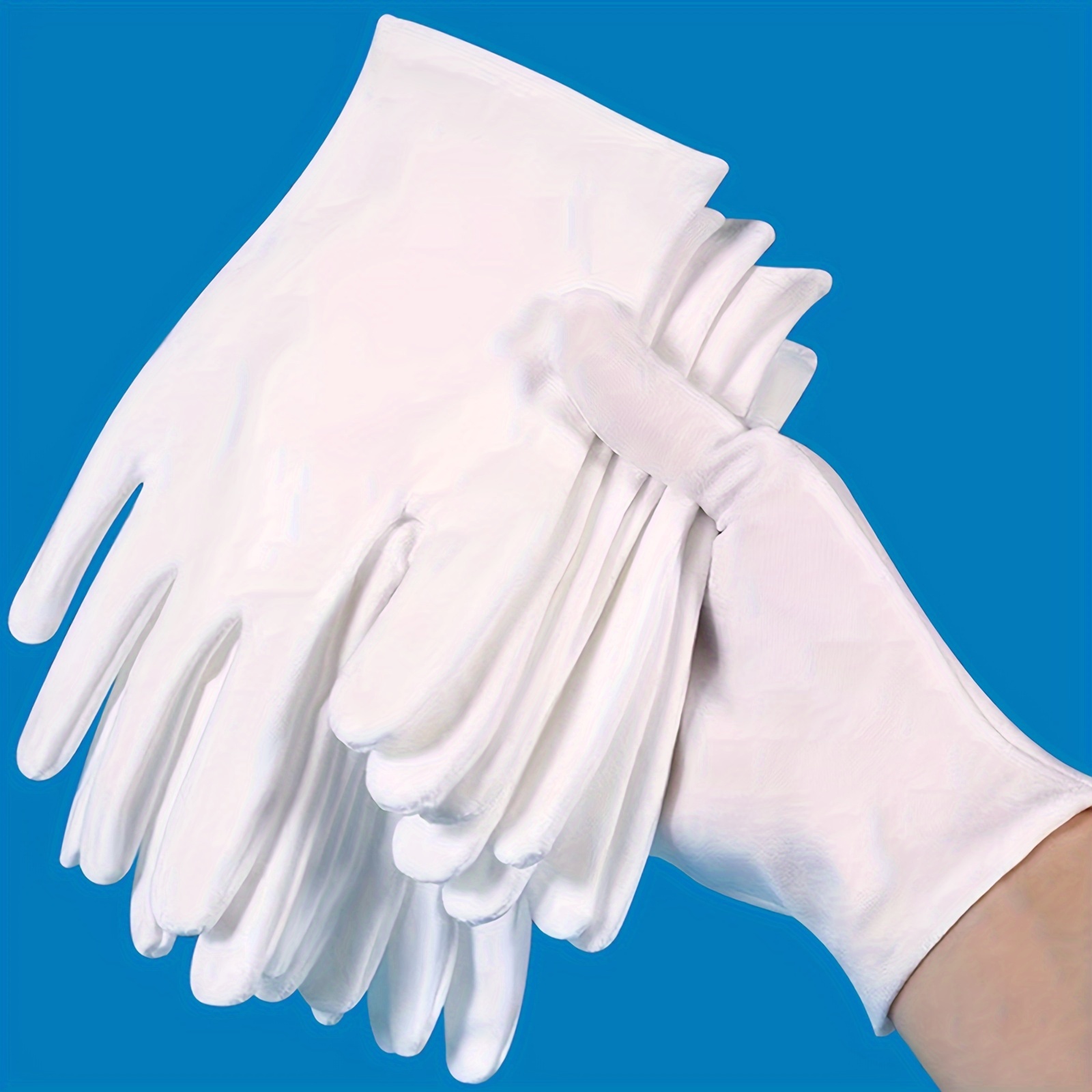 

3pcs Soft & Breathable White Gloves For And - Moisturizing Spa Lined Work Gloves, For Most Women