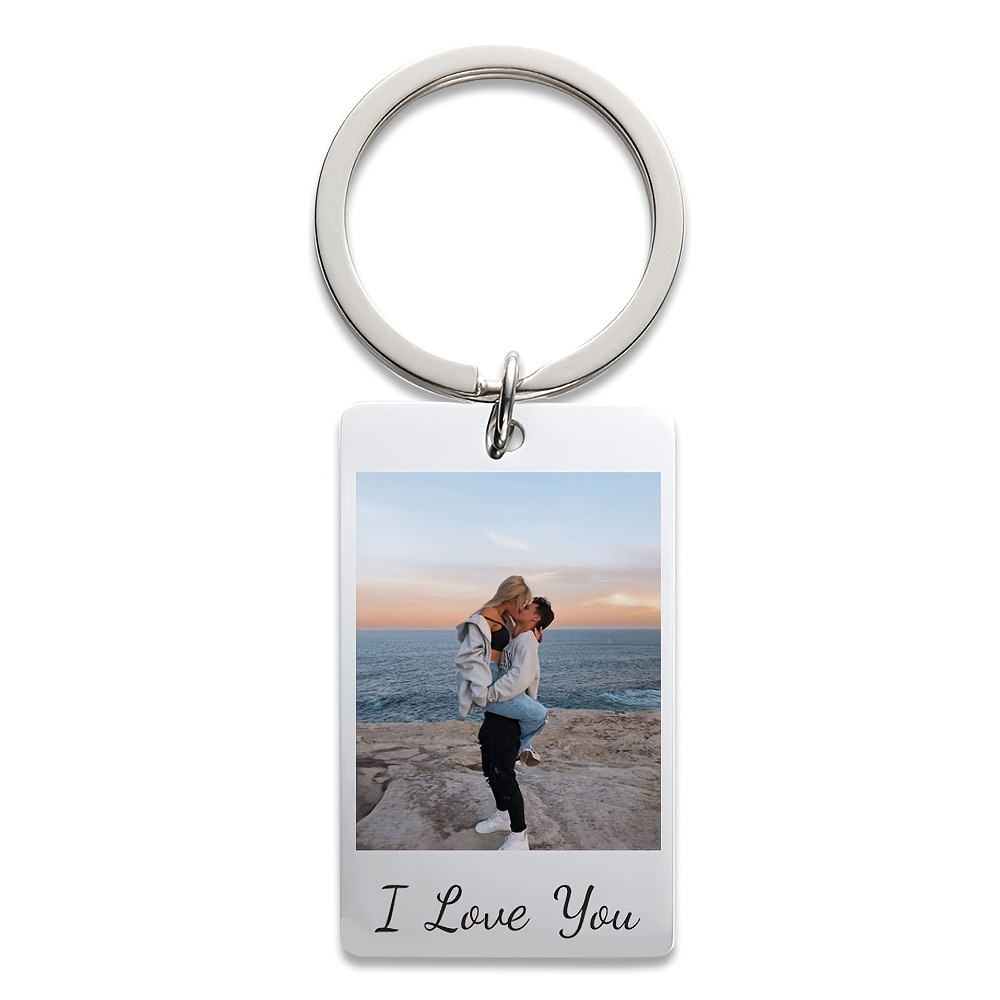 E-shop Personalisiertes Foto-Schlüsselanhänger mit individuellem Spruch für Freundin, Freund – Valentinstag, Geburtstag, Hochzeit, Weihnachten – für