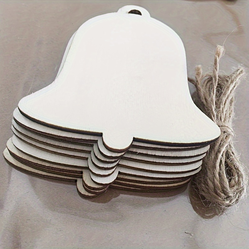 

10pcs -shaped Wooden Ornaments - For Christmas Tree Decoration & Holiday Crafts