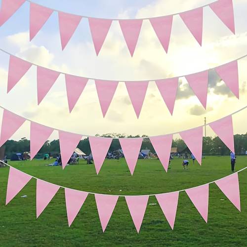 a 33 princess themed pink plastic garland with 20 triangular flags a versatile room and garden decoration suitable for weddings bridal showers birthdays and bachelorette parties made of pe material