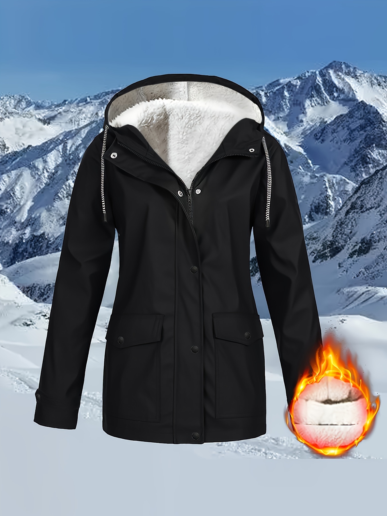 Fashionable Hooded Parka Jacket