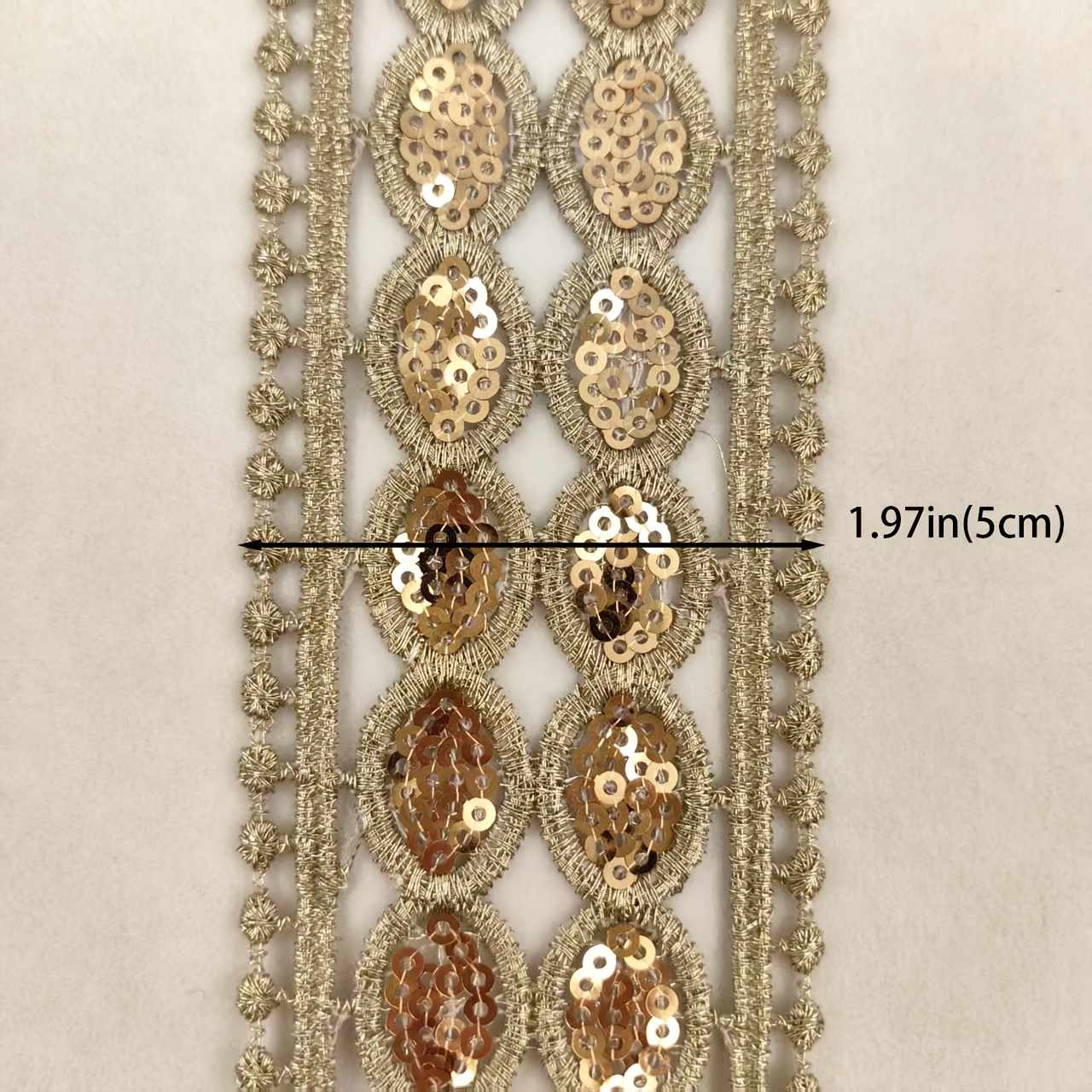 Golden Sequin Lace DIY Decoration for Garment Accessories