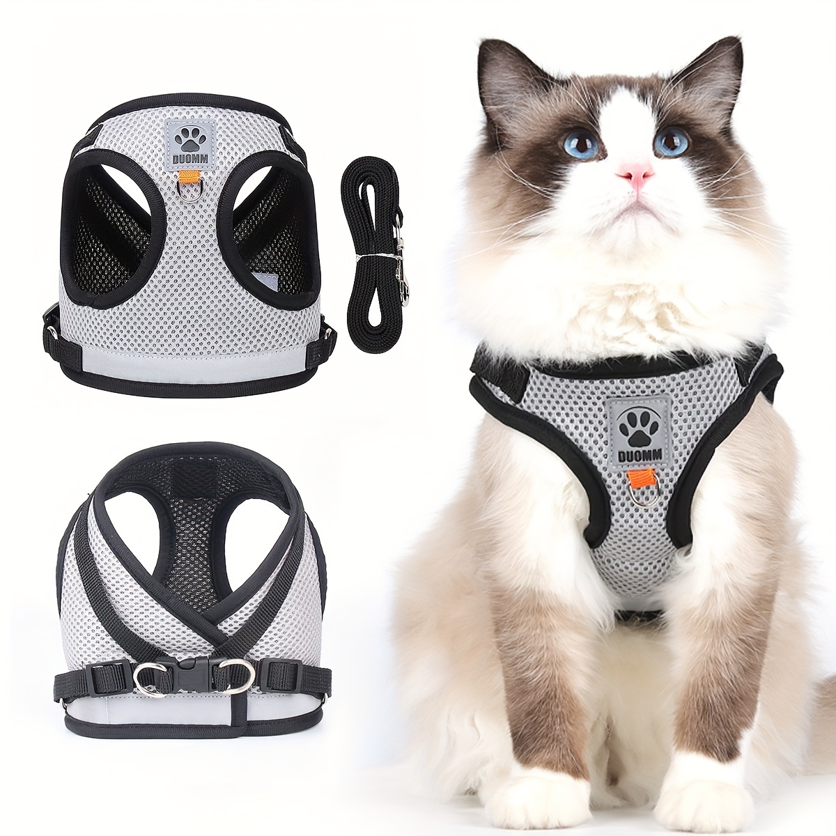 

Lightweight & Breathable Reflective Cat Harness - Adjustable Vest-style Chest Strap For Small To Medium Cats, Perfect For Outdoor Adventures