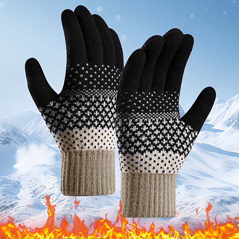 TEMU Gants de couple tendance épais et chauds à écran tactile pour et l'hiver, gants doigts chauds et anti-froid pour et l'extérieur, ajouts d'hiver