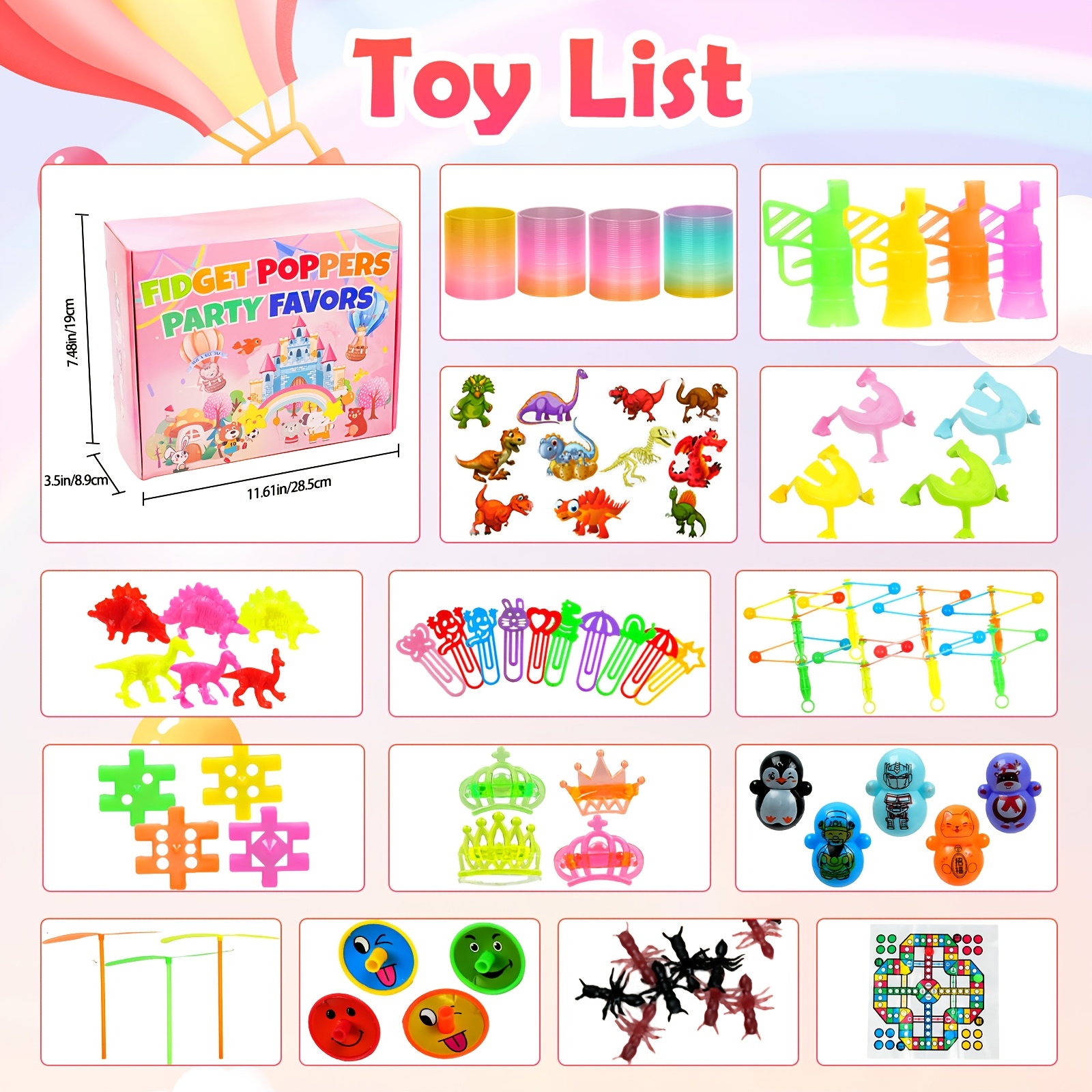 388pcs Party Favors for Kids, Fidget Toys Set, Treasure Box Toys for Classroom Carnival Prize Rewards Pinata Goodie Bag Stuffers Birthday Gifts Fidget Toy for Boys And Girls