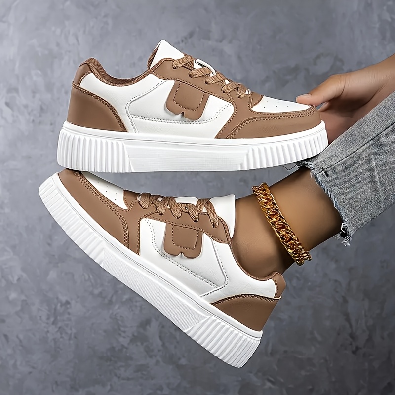 TEMU Casual White Sneakers: Comfortable And Versatile Student Sneakers, Trendy Skate Shoes. Lightweight And Breathable Flat-bottom Casual Shoes,