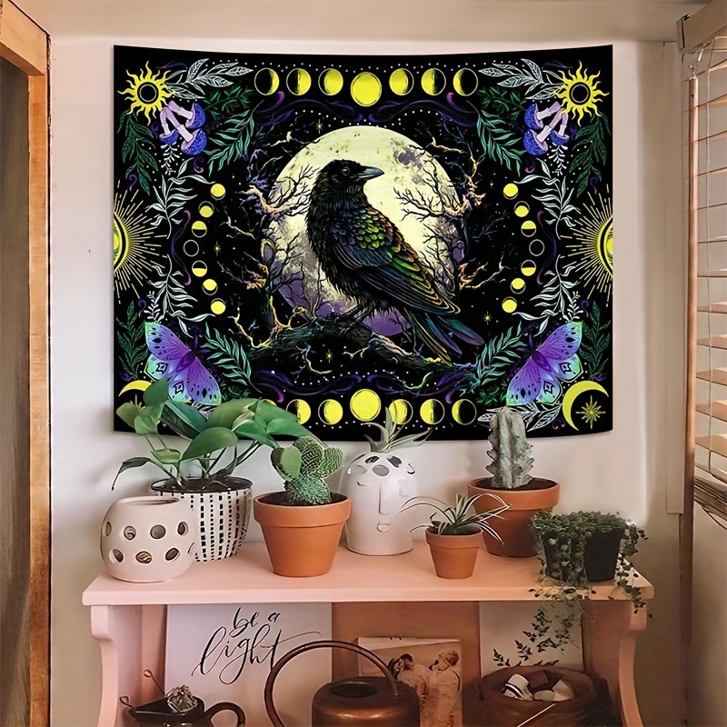 

1pc Crow Pattern Tapestry, Wall Hanging Polyester , Wall Art For Bedroom Aesthetic, Home Decor, With Free Installation Package