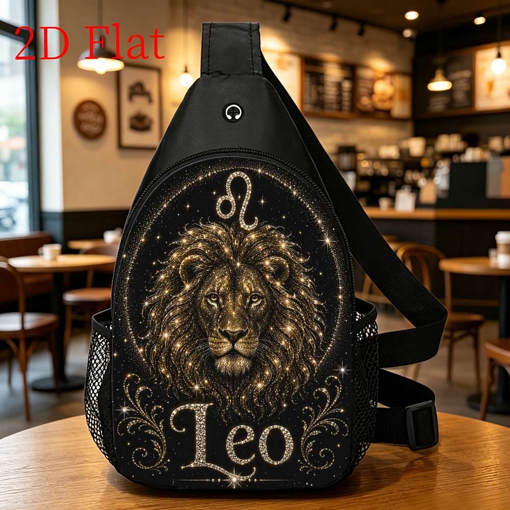 TEMU 1pc 2d Printed Zodiac Pattern Casual Outdoor Crossbody Chest Sling Bag