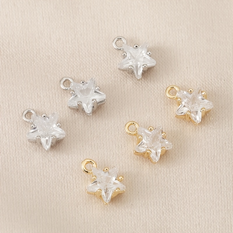 20pcs Exquisite Luxurious Star Pendants with Connecting Rings