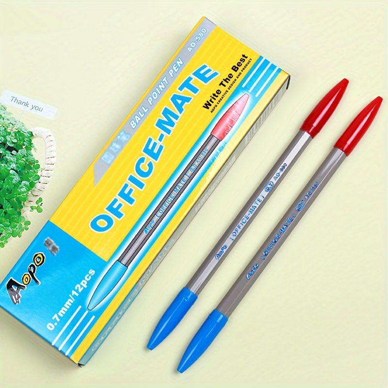 

1 Set Of 12 Dual-tip Ballpoint Pens, Creative Ballpoint Pen, School And Office Ballpoint Pen, Stationery Supplies