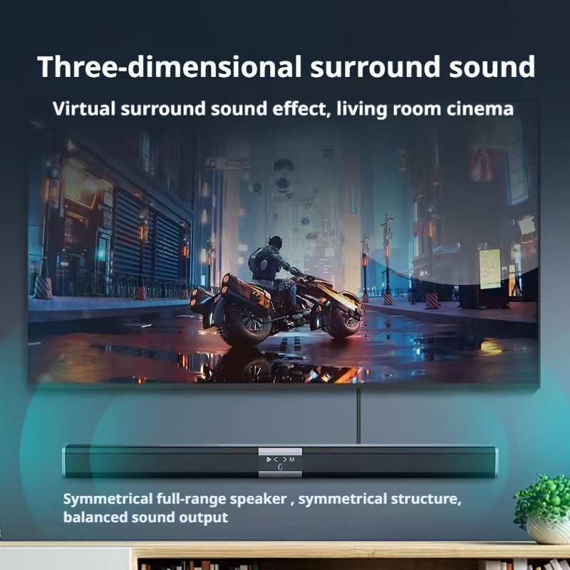 2025 Нов Модел, Саундбар, HIFI Качество на Звука, Домашен KTV, Стенен, Настолен, Висока Мощност. Саундбар, Безжичен Субуфер, Система за Съраунд Звук, Подходящ за Телевизори, Смартфони, Таблети, Компютри, Игрови Конзоли, Музикални Плейъри, DVD Плейъри