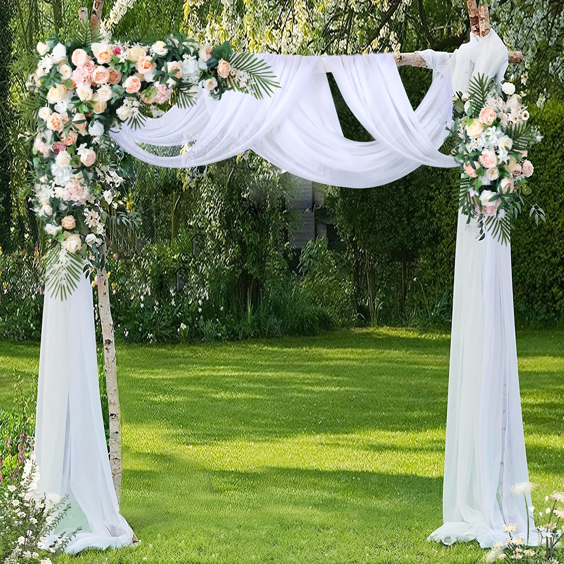 

Elegant Gauze Wedding Arch Curtain - 26.2ft Large, Ceremonies & Stage Decorations, Wedding Decorations