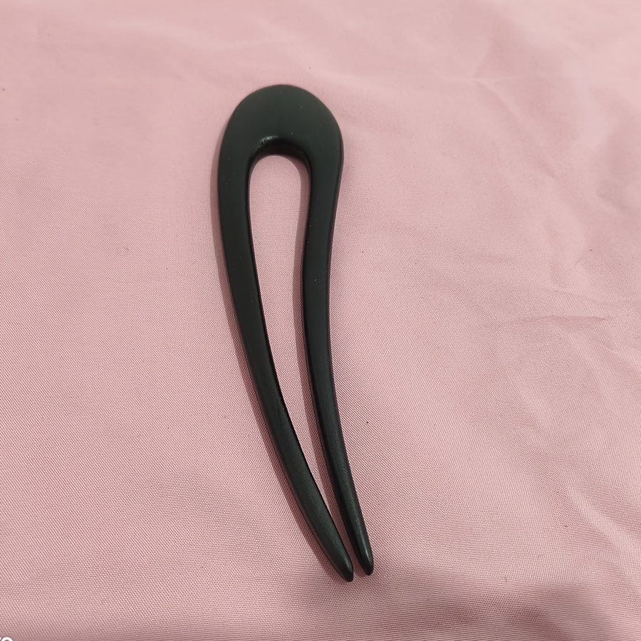 2pcs Vintage Black Wooden Hair Forks for Buns