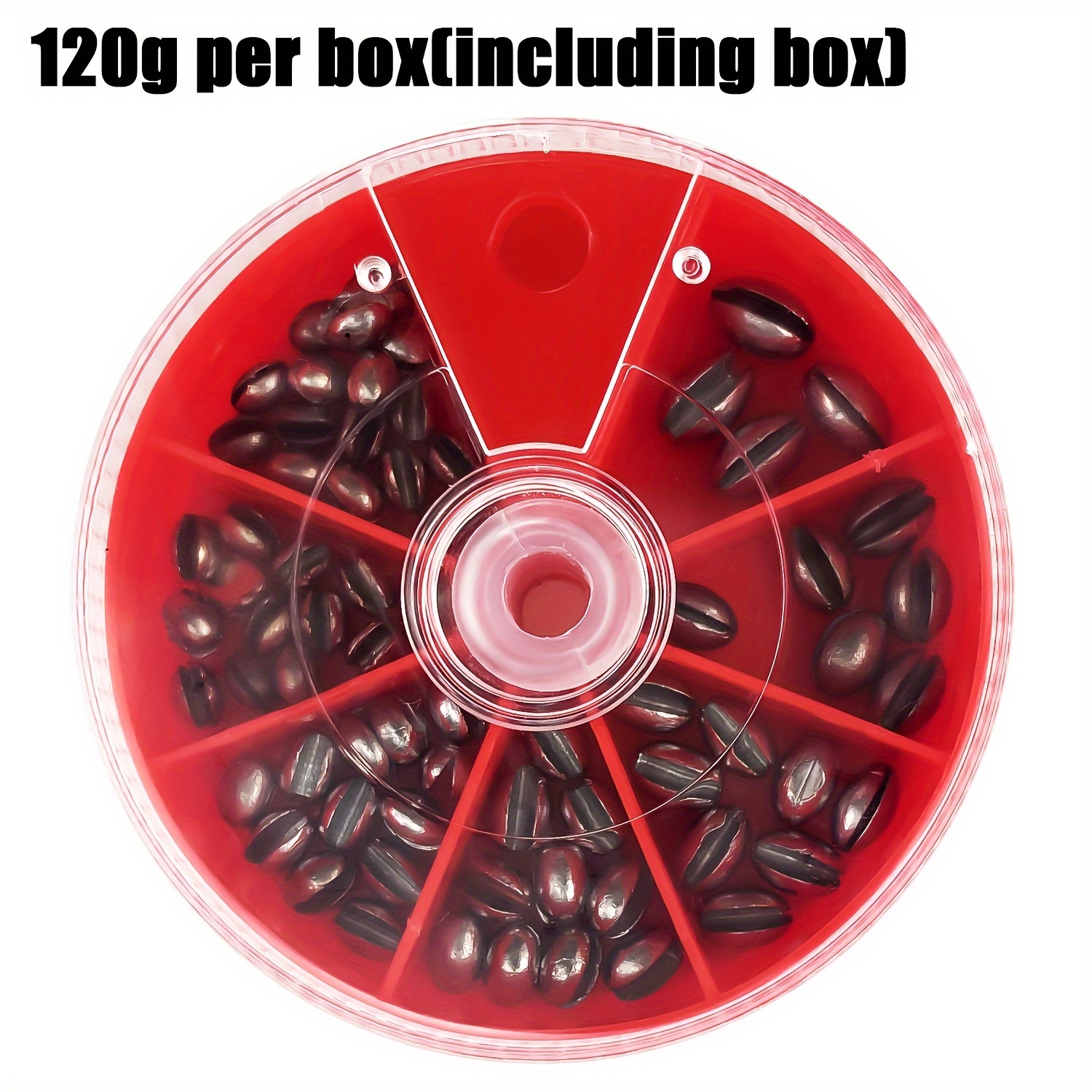 Image of Lead Oval Fishing Weights & Weights Set - Assorted Sizes Lead Split Shot Sinkers, 0.4/0.5/0.6/0.8/1.0/1.2/1.5g, Premium Coated, , Ideal For Thanksgiving, Christmas, Halloween, Father's Day - 7 Size