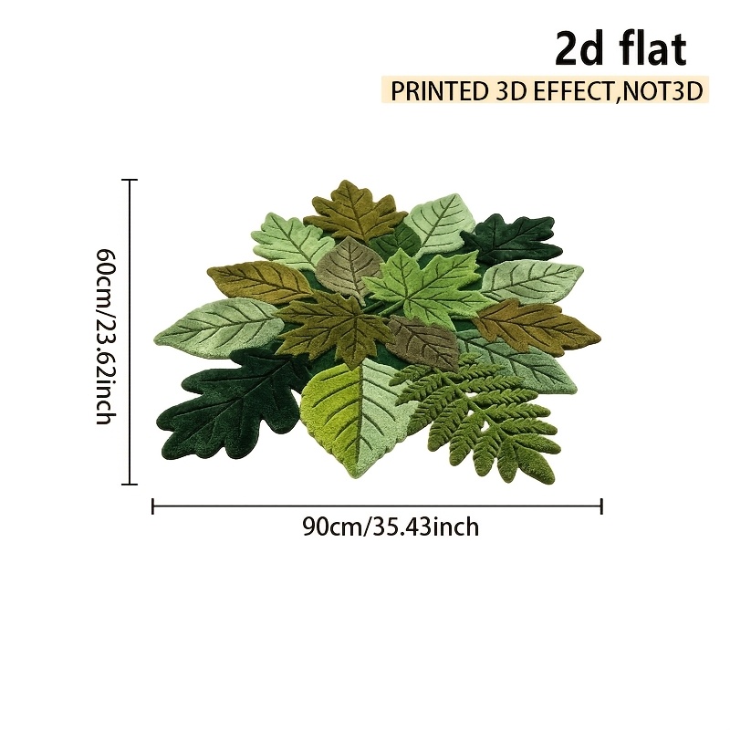 TEMU 2d Flat Multi-specification Creative Irregular Shaped Mat, Colorful Leaf-shaped Machine Washable Mat, Easy To Clean, Non-slip, Stylish Floor Mat