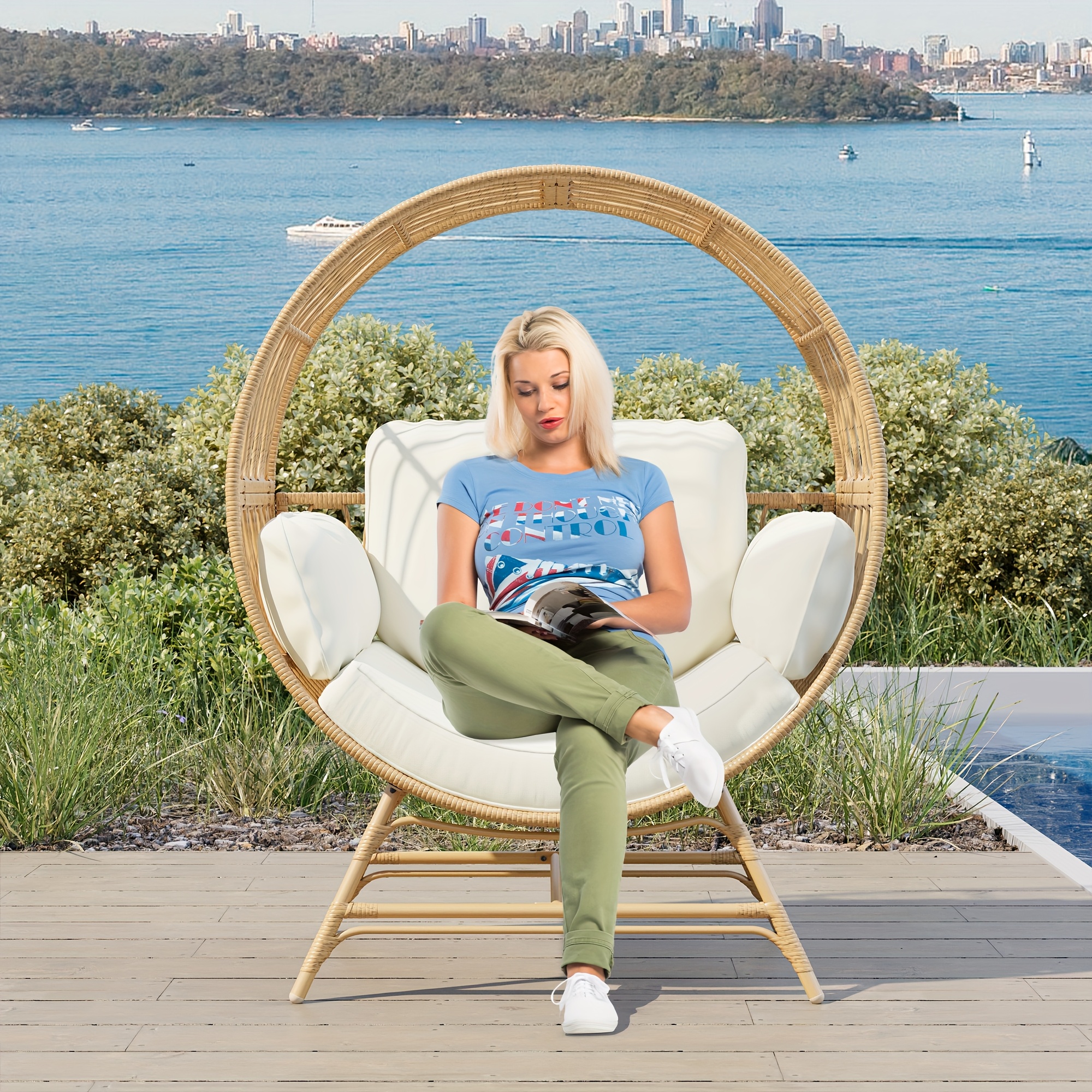 Oversized Moon Chair Wicker Wicker Round Egg Chair Oversized