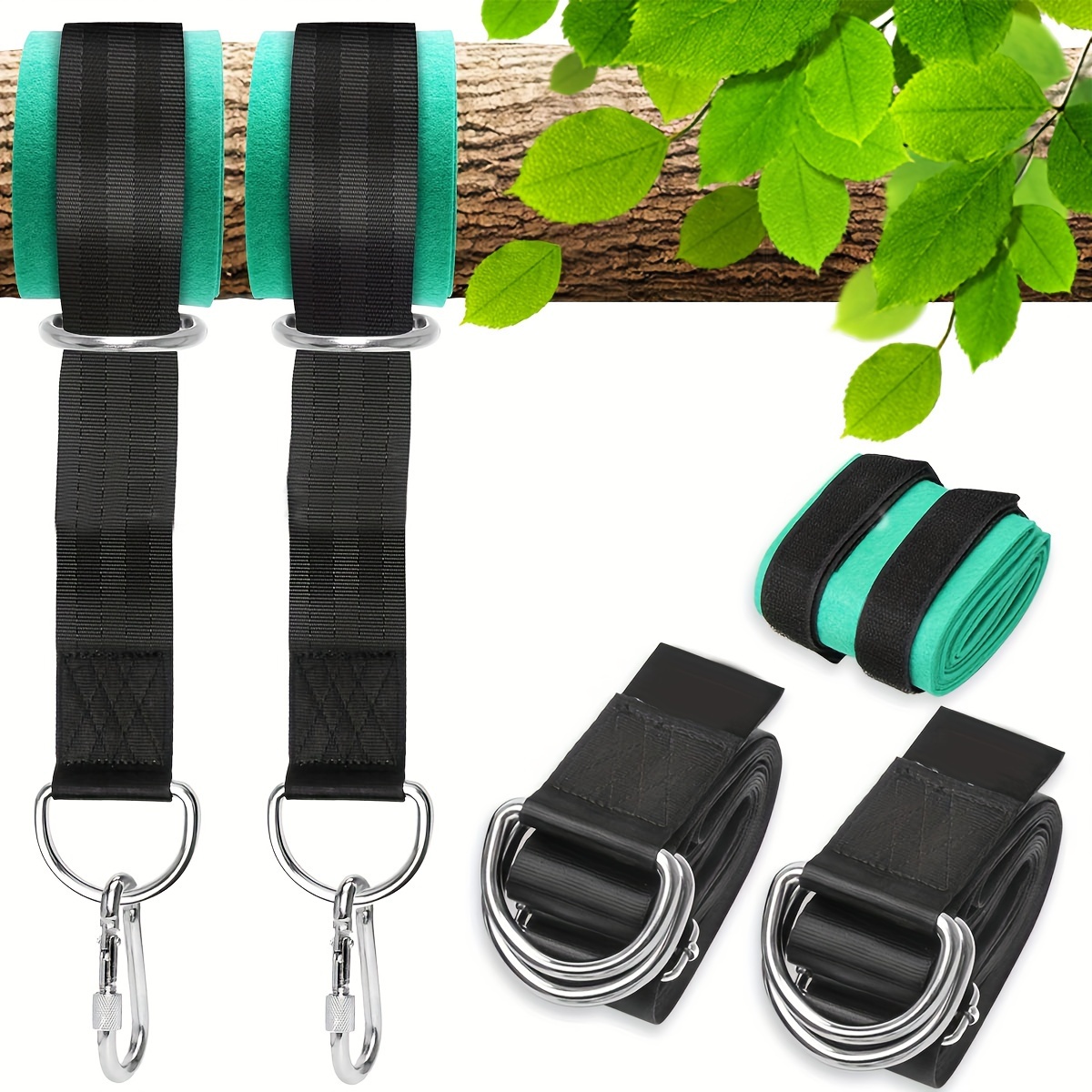 

Extra Long Tree Swing Straps, Tree Swing Hanging Straps Kit Holds 5000 Lbs With Tree Protector, Heavy Duty Carabiner And Swivel Perfect For Swings And Hammocks