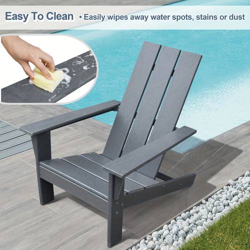 1pc ergonomic high density polyethylene adirondack chair uv resistant outdoor patio chair with 304 stainless bolt easy to clean adult size
