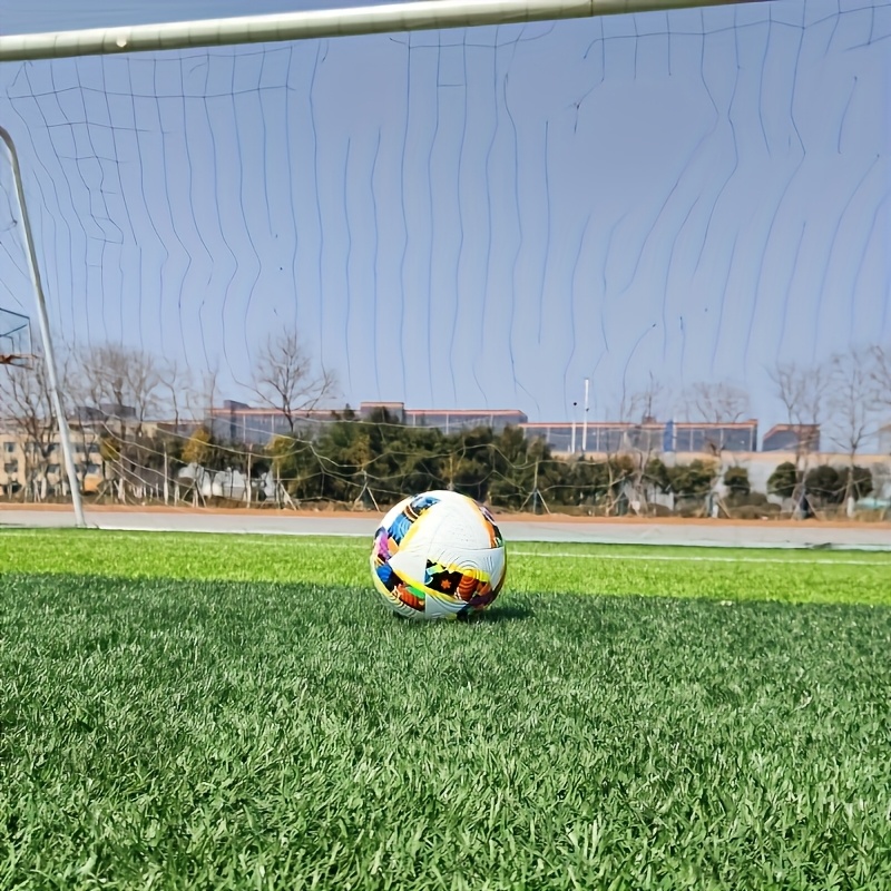durable   soccer ball seamless     leather anti   wear resistant for adult training   white with colorful   details 7