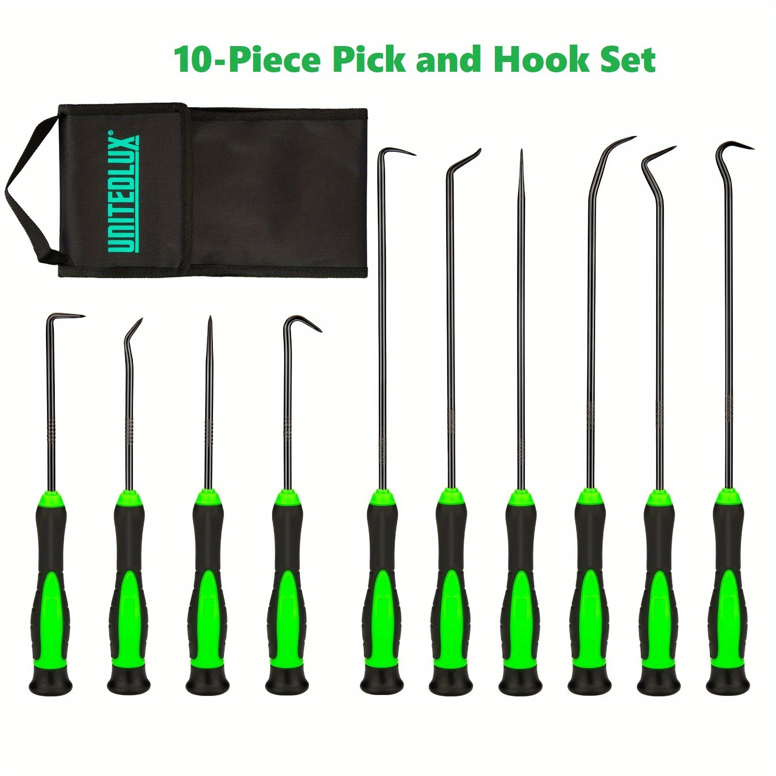 E-shop 10er-Pack Pick- und Haken-Set, Präzisions-Auto-Pick-Werkzeugset für Auto-Öldichtung/O-Ring-Dichtung Dichtungspick Mini-Haken Abzieher Entferner
