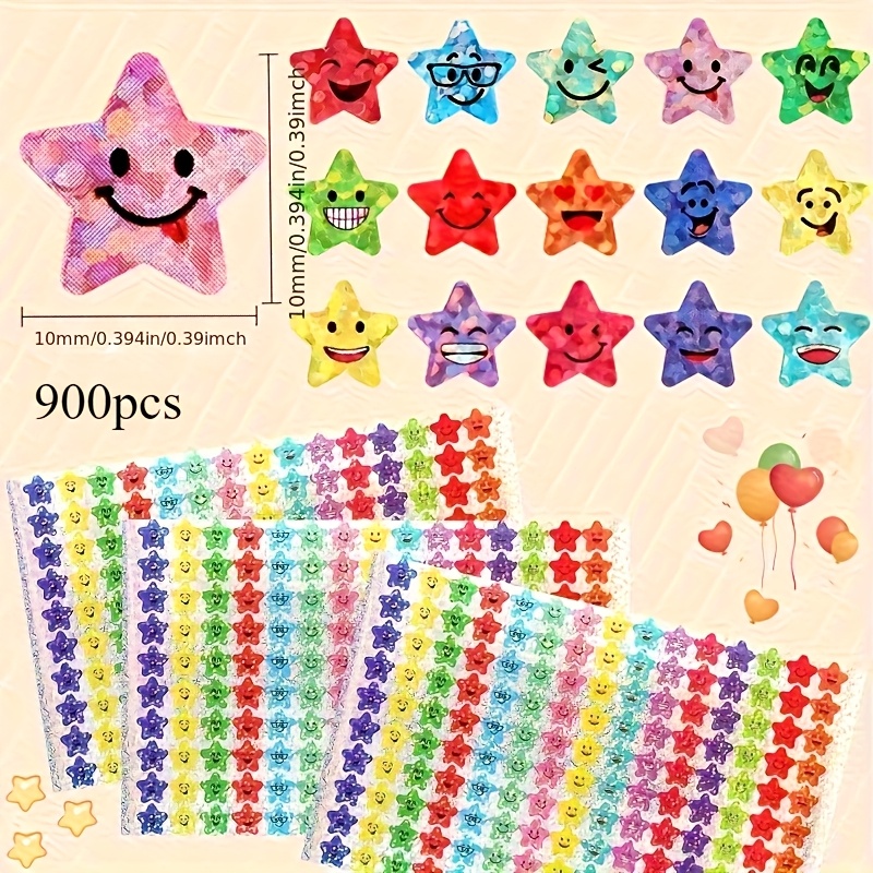 900pcs- Stickers, Multi-style Face Designs, Self-adhesive Classroom Supplies For Student, Back-to-school Supplies