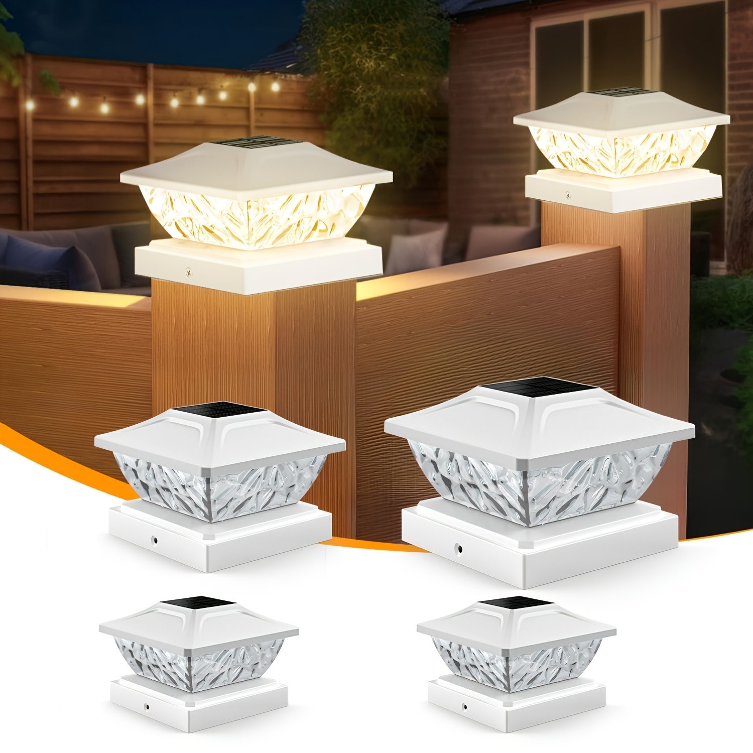 2 4 6   pack solar post cap lights 2 mode bright solar post lights outdoor fence post cap lights outdoor post lights solar powered deck lights for 4x4 4 5x4 5 5x5 posts in garden decor  