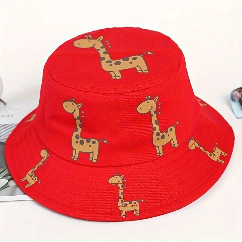 Toddler Baby Sunshade Casual Cartoon Animal Print Bucket Hat