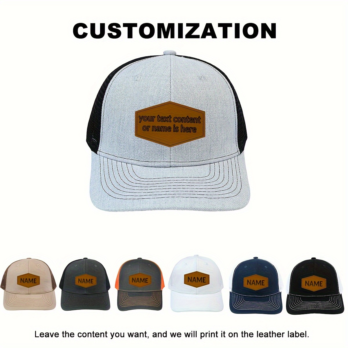 

Customizable Cap - , , Polyester - For &