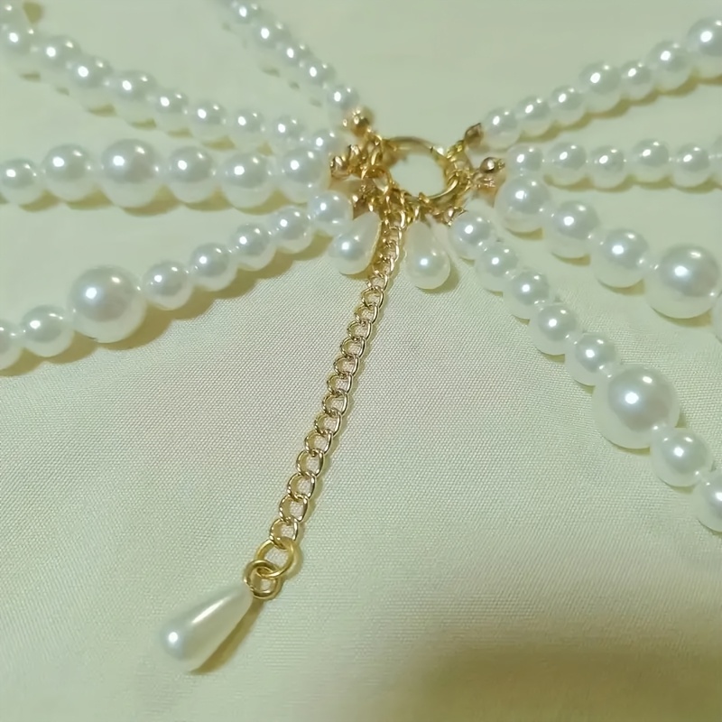 stylish adjustable pearl waist chain women multi layer - Temu display picture 1