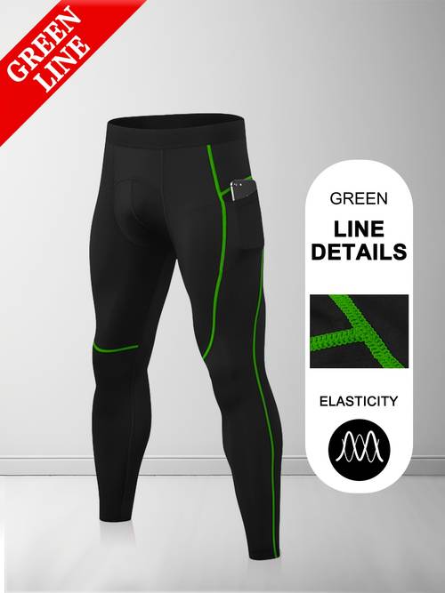 mens athletic fitness sweat wicking quick dry compression sports pants belt patch long pants for outdoor cycling training layer tights