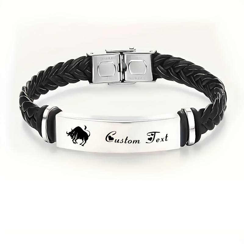 Personalized Zodiac Stainless Steel Braided Bracelet