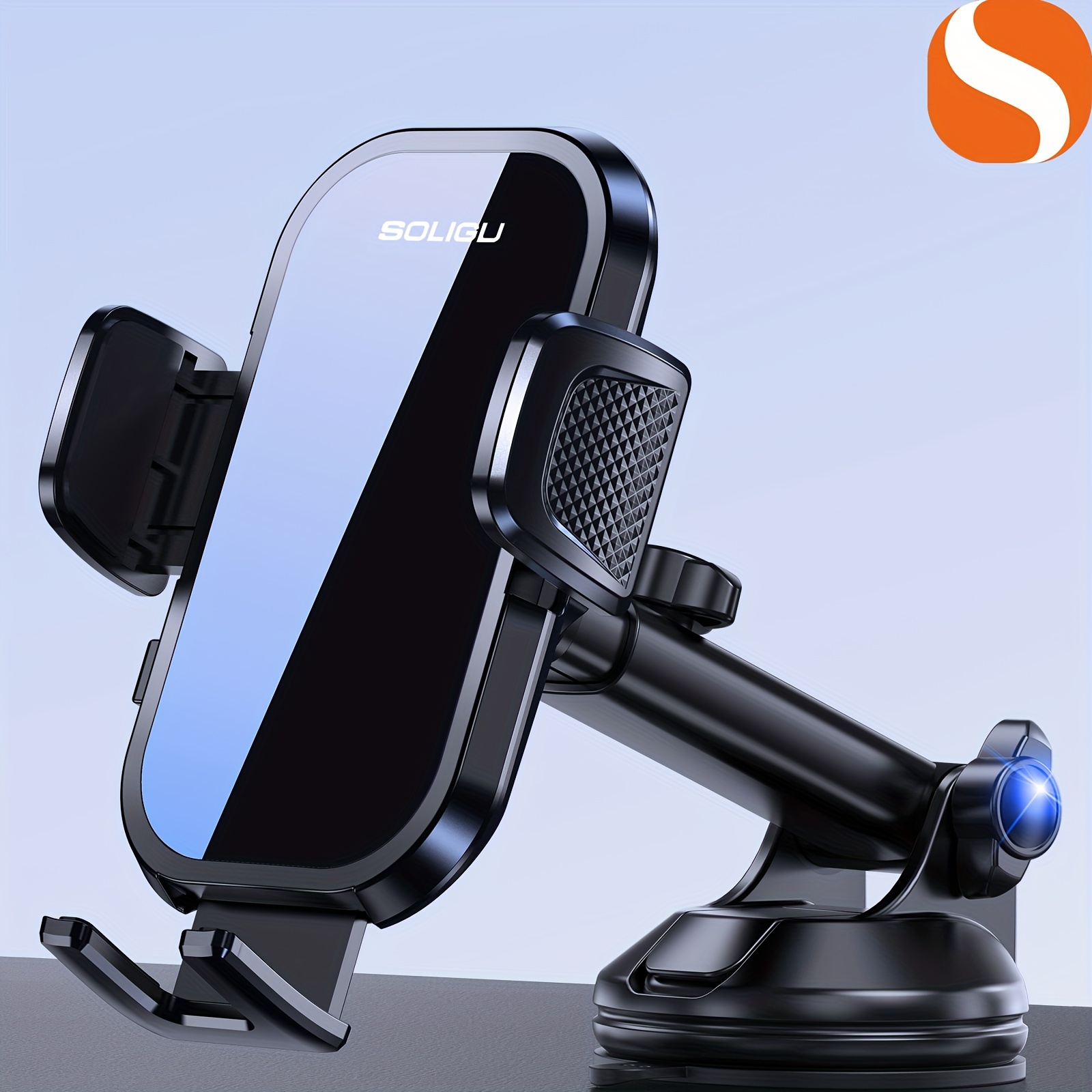 

Soligu Car Mobile Phone Holder, Dashboard Phone Mount, Strong Suction Cup Phone Holder, Adjustable Car Phone Holder For Car Dashboard Window Fit For 4-7 Inches Phones