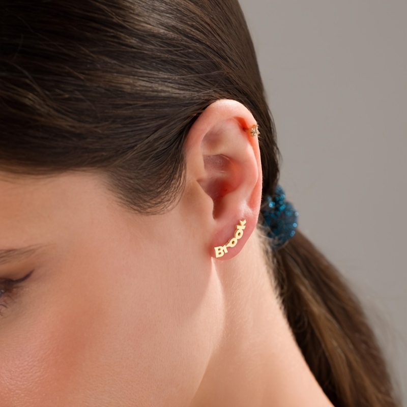 Exquisite Custom Name Letter Stud Earrings for Women