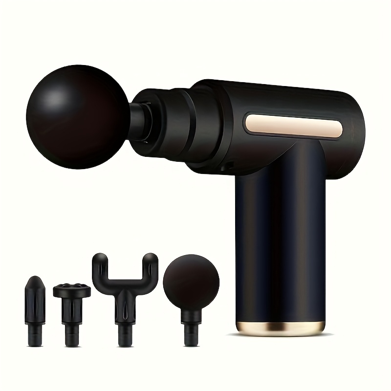 rechargeable high frequency massager with 4 attachments usb charging 1200mah lithium battery deep tissue percussion massage for muscle soreness fitness ideal gift for men and women