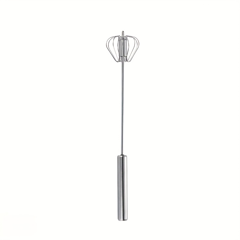 1/3 Semi-automatic Egg Beater, Stainless Steel Manual Egg Whisk, Self-rotating Cream Mixer, Kitchen Gadget, Egg Tool