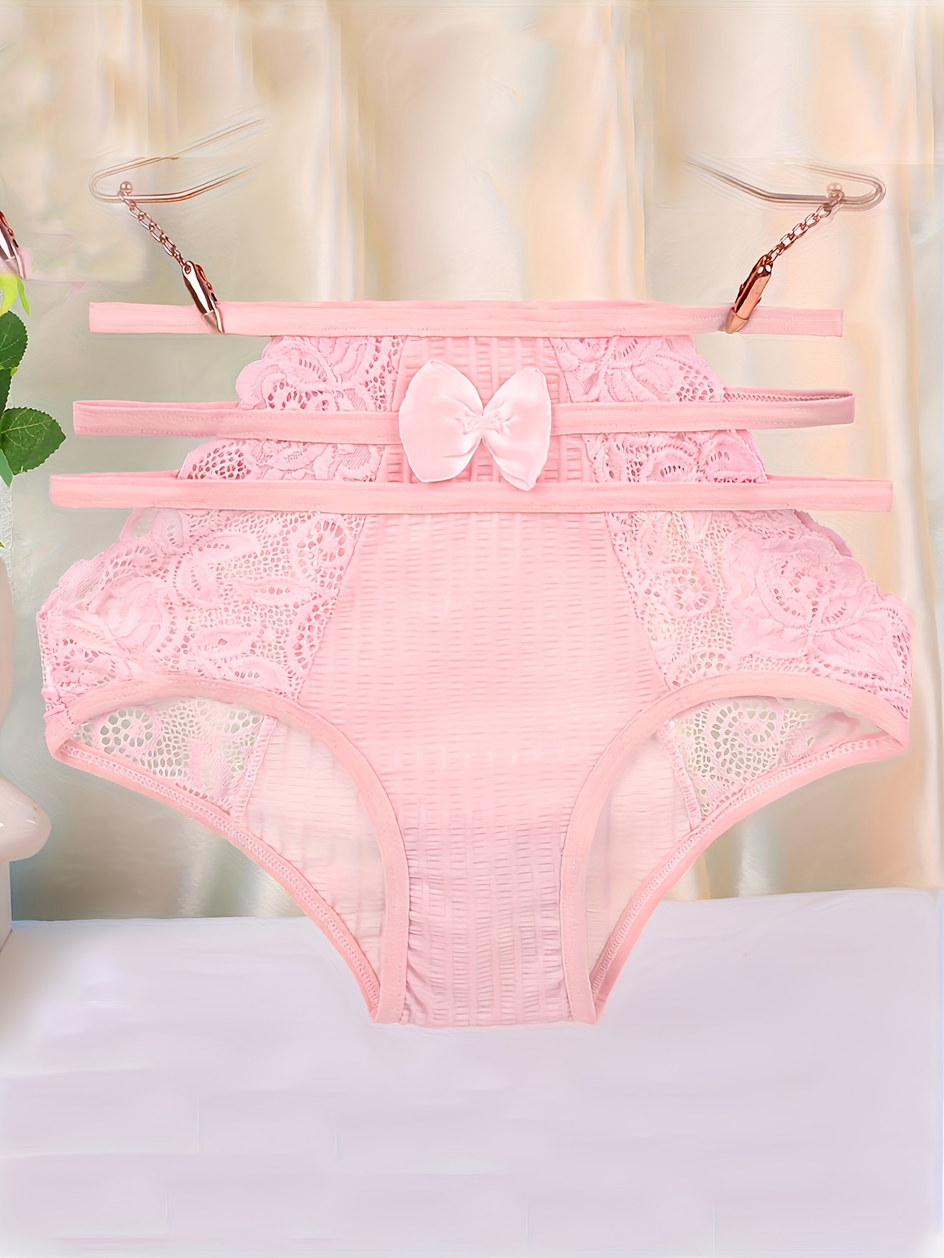 1pc Lingerie for Ladies Sexy Strap Panties Girls Pink Underpants