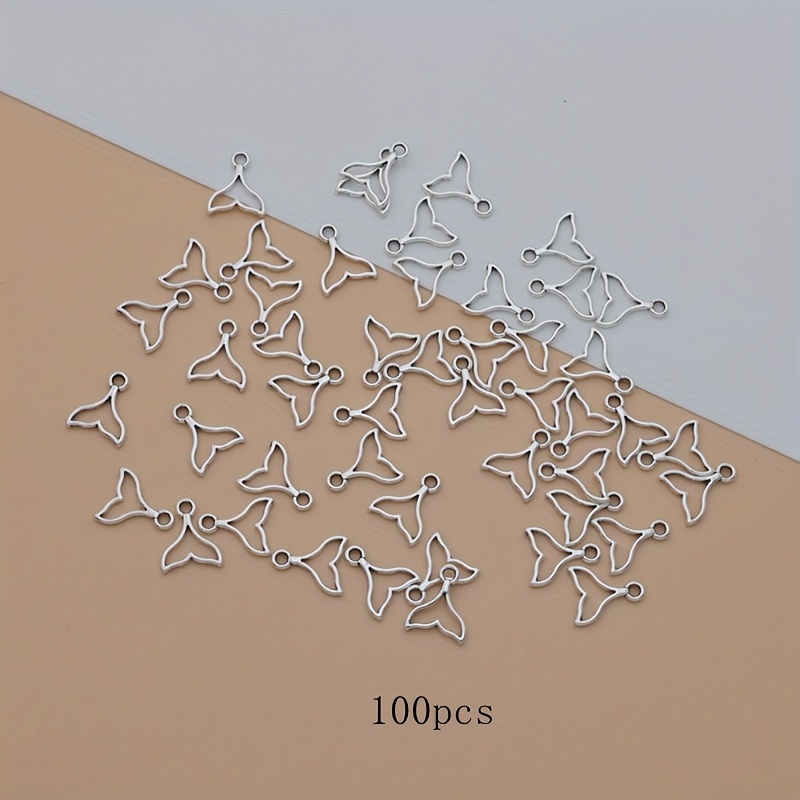 E-shop 100 Stück Fischschwanz Antike Silberne Fischschwanz Anhänger Zinklegierung Fischschwanz Anhänger Charms für Schmuckherstellung Ideal für