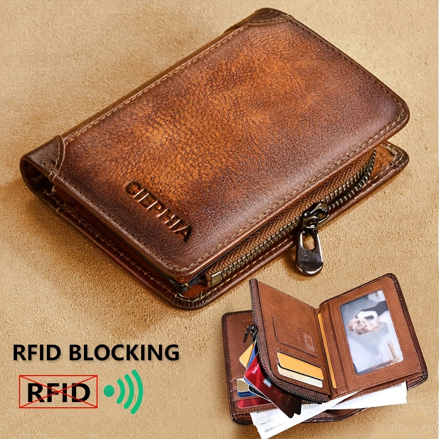 Men'S Vintage Short Genuine Leather Wallet