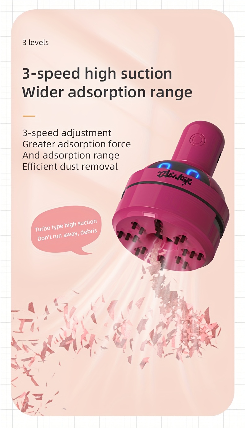 electric mini vacuum cleaner with usb charging rechargeable battery compact desktop cleaner for office   durable plastic no power needed     suction Product details 5