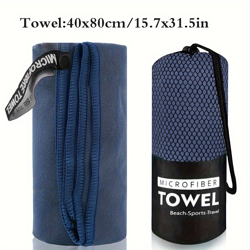 TEMU 1pc Quick Drying Exercise Towels, Microfiber Travel Towels, Available In 3 Sizes For Camping, Beach, Gym, Sports, Yoga, And Swimming Pool Towels