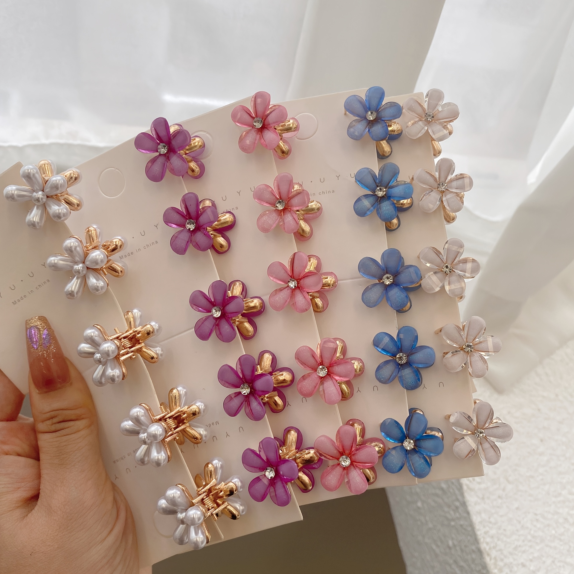 Image of 25pcs Bangs Clip Flower Hair Clip Sweet Hairpin Additions Style Small Hair Clip Braid Clip Broken Hair Clip