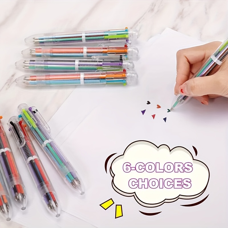 Lot de 8 stylos à bille multicolores pour dessiner et écrire, multicolores,  rétractables avec 0,7 mm, cadeau amusant pour étudiants, enfants, cadeau  pour la fête des enfants, anniversaire, Noël (8) : 
