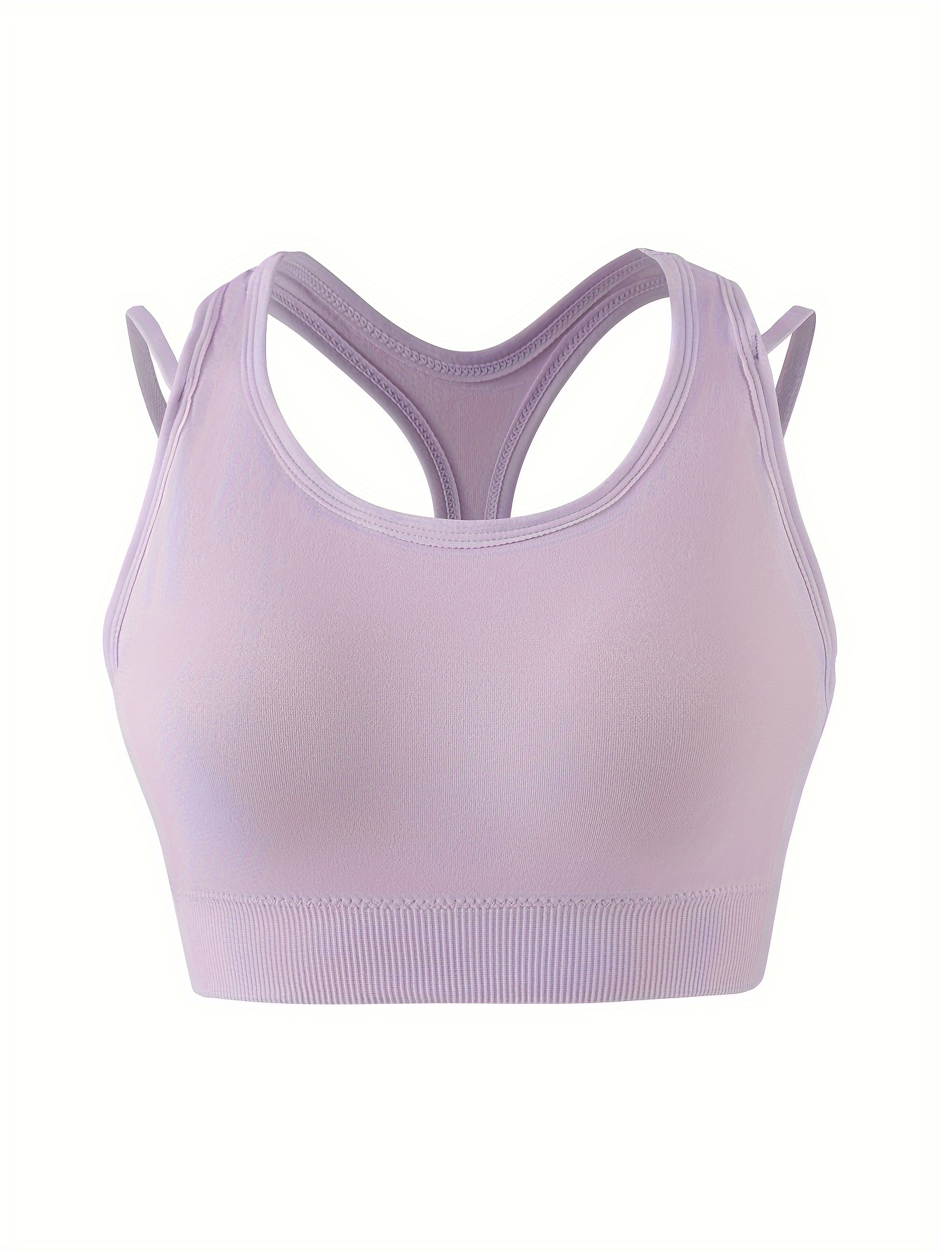 Solid Wireless Sports Bras Comfy Breathable Push Up - Temu Bahrain