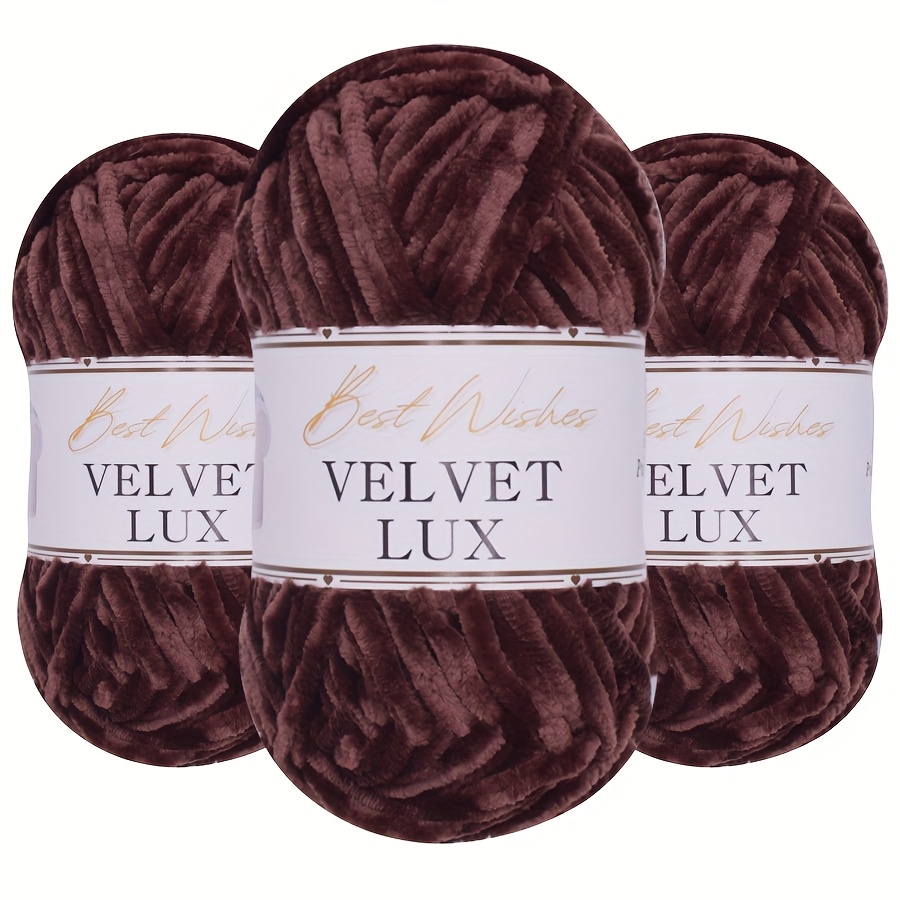 TEMU Filato di ciondolo velluto Lux da 100g*3 pezzi, Facile da per maglioni, cappotti, sciarpe, , bambole, borse, per principianti nell'uncinetto e