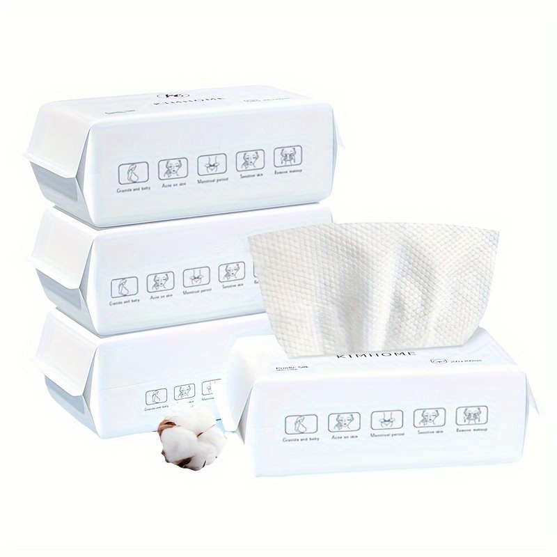 

Cotton Tissue, Disposable Soft Dry Wipes, Facial Cloths Towelettes For Cleansing, Skincare, Makeup Remover, Gentle On Face