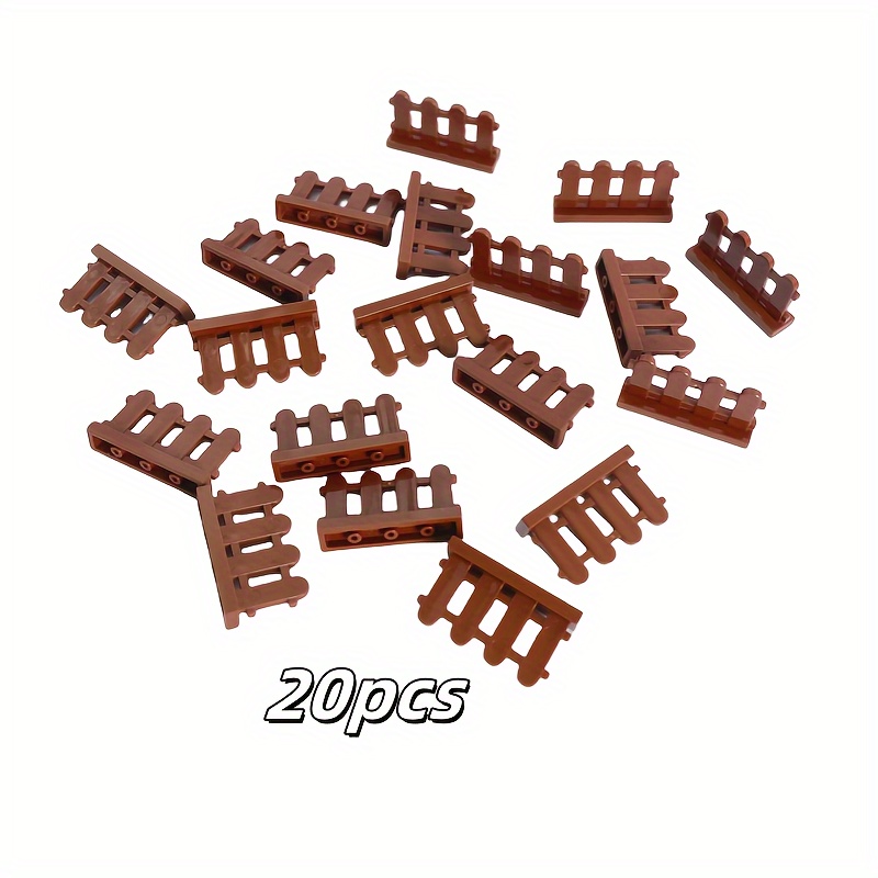 Image of 20pcs Fence Building Block Parts Toys Creative Compatible City Diy Classic Bulk Brick Block Toy Accessories Compatible Bricks Parts Toys For Kids Birthday Gifts