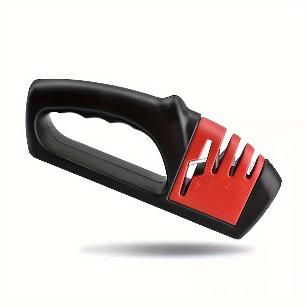 1pc 4-stage Professional Kitchen Knife Sharpener – Diamond/ceramic Rods, Safe Design, Quick Restoration, Works For Stainless Steel Tools