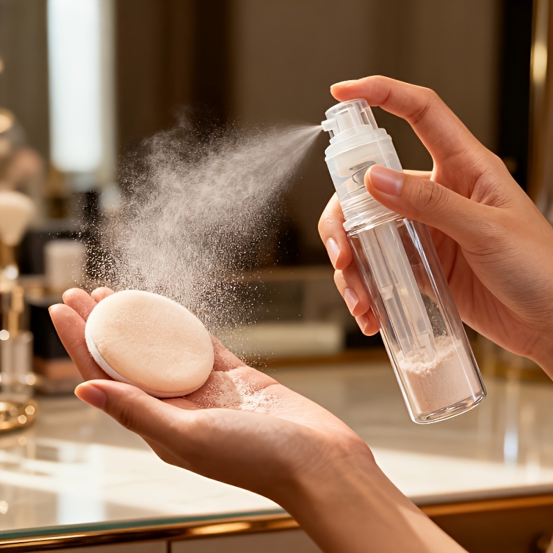 TEMU Botella de spray portátil a prueba de humedad de PET para polvo de 14 ml, botella dispensadora de polvo multiusos para varios polvos, botella de