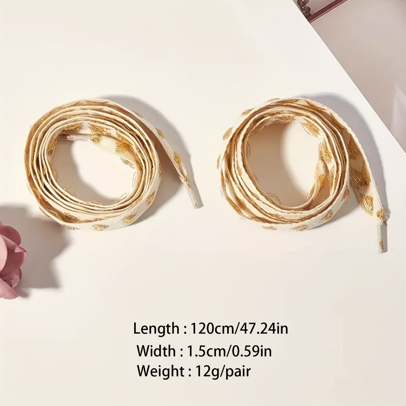 1 Pair Of New Stylish -patterned Wide Flat Shoelaces For White Sneakers Canvas Shoes Hoodie Drawstring Additions
