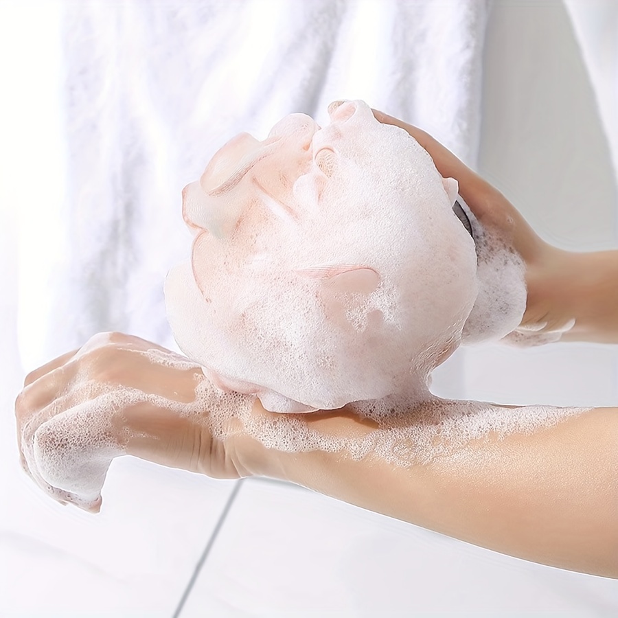 

JIEJING Grande éponge de bain en dentelle, boule de bain douce pour l'exfoliation, outil de douche pour les soins personnels, boule de bain de qualité spa avec boucle de suspension - 14 cm/5,11 pouces